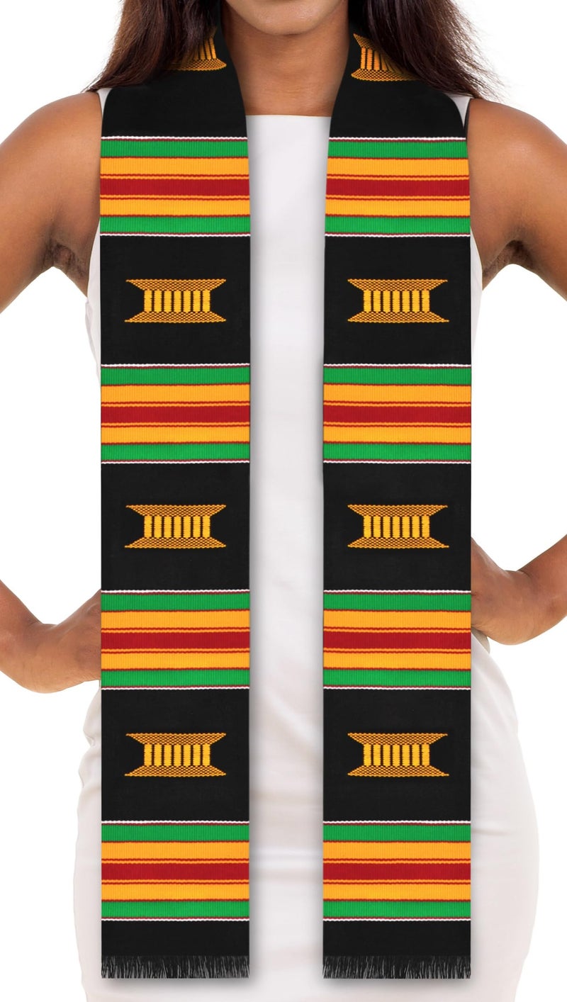 ADVANSYNC Kente Cloth Stole Black (New Beautiful Black) - Image 1